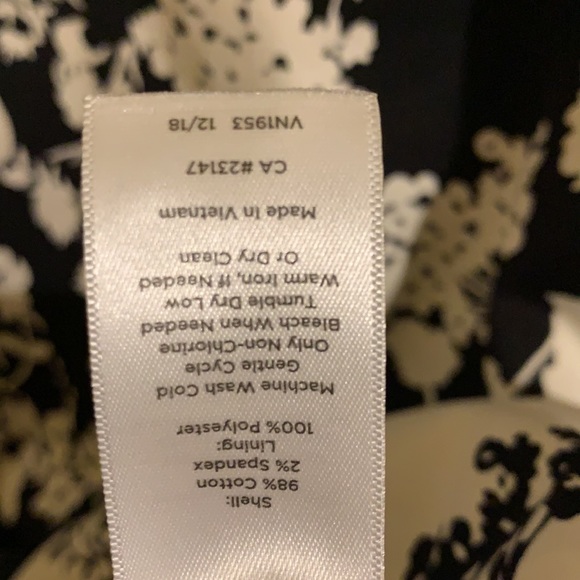 Talbot’s Black and Ivory Print Dress Size 10 - Picture 6 of 9